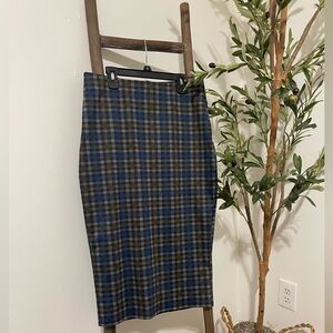 Plaid Pencil Skirt